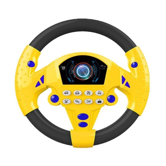 Jouet de Volant simulé Jouet de Volant pour Volant de Conduite électrique simulé Jouet de Conduite de Voiture créatif (Jaune)