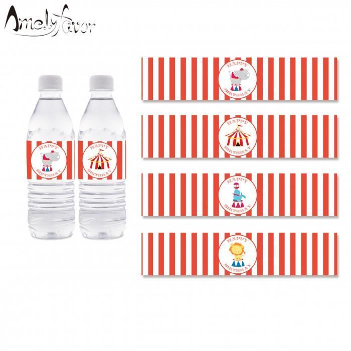Etiquettes De Bouteille D Eau Fete Cirque Emballage Decorations D Anniversaire D Enfants Fournitures Decoration 08 Cdiscount Maison