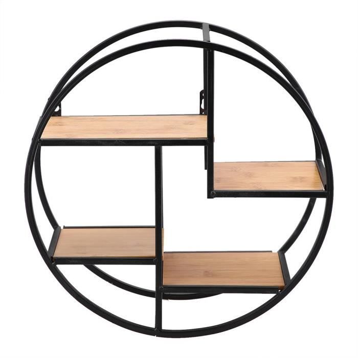 Etagere Murale De Mur En Metal De Style Industriel De Fer De Metier D Art De Mur Rond Cdiscount Maison