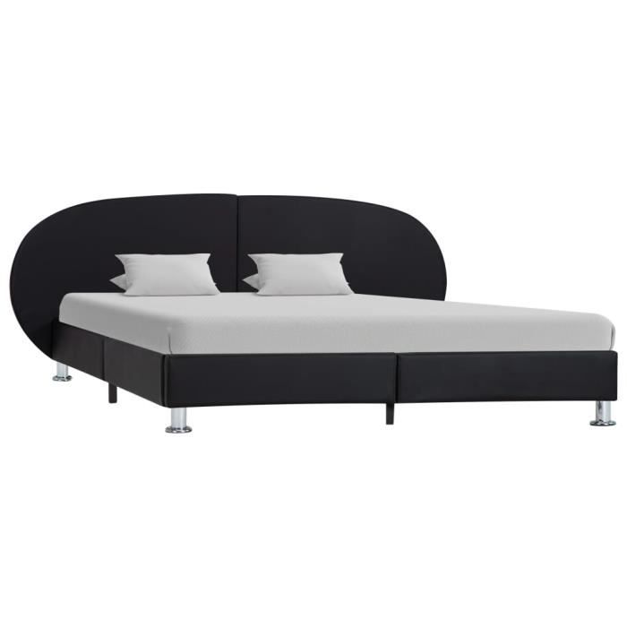 cadre de lit noir similicuir 140 x 200 cm - pop - market - haut de gamme®qfoams®