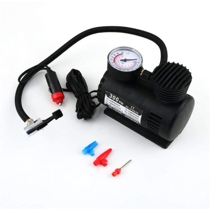 Mini Compresseur D'air Portable 12V 300 PSI - Pour Pneus De Voiture, Vélo, Moto, Ballons, Gonflage Facile
