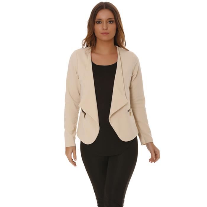 blazer beige femme