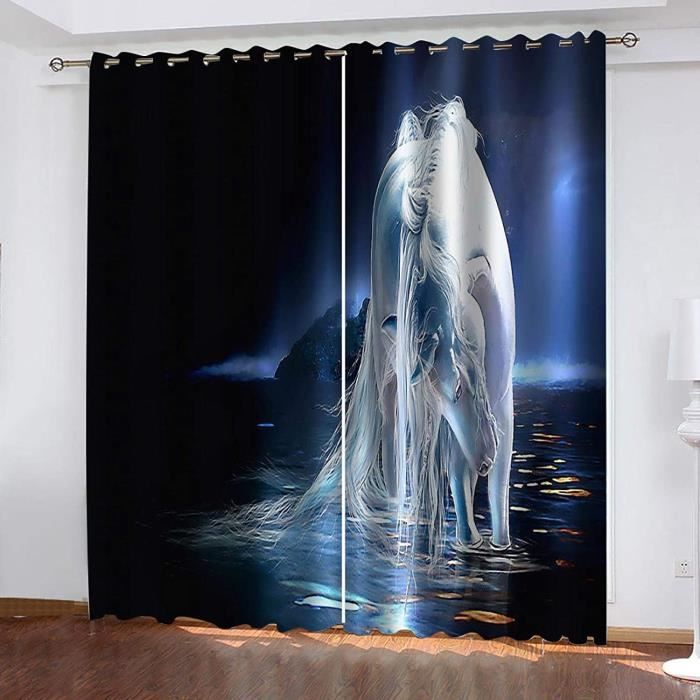 Rideaux Occultants 3D Voitures Dessin Animé - Lot De 2 (100x160 Cm) - Isolants Thermiques, Noir/blanc