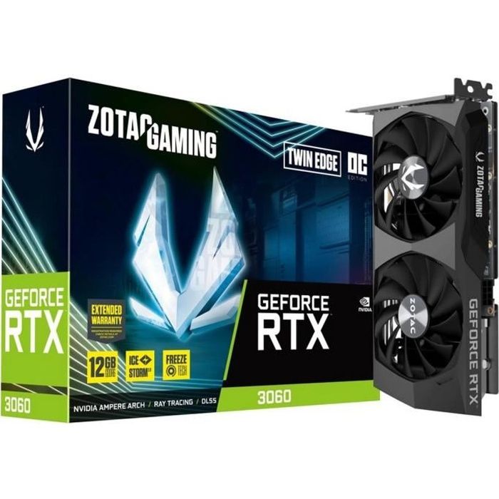 ZOTAC - Carte Graphique GAMING GeForce RTX 3060 Twin Edge OC