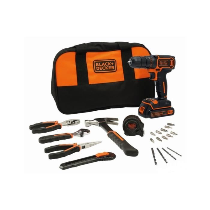 Perceuse visseuse - Black and Decker - BDCDC18HTSA - 18V - 15Ah Li-Ion - Accessoires inclus