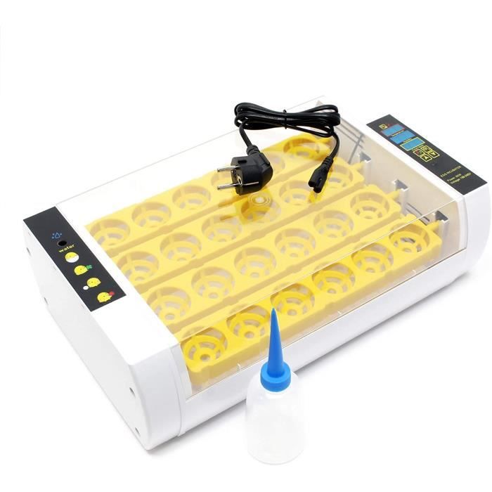 système de retournement WilTec Mini-couveuse 24 œufs température et humidité ; Alarme dhumidité 