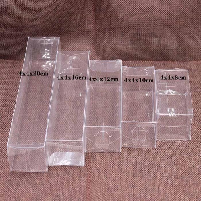 4X4X8CM -Boîtes cadeaux en PVC transparent 4x4x haute, emballage