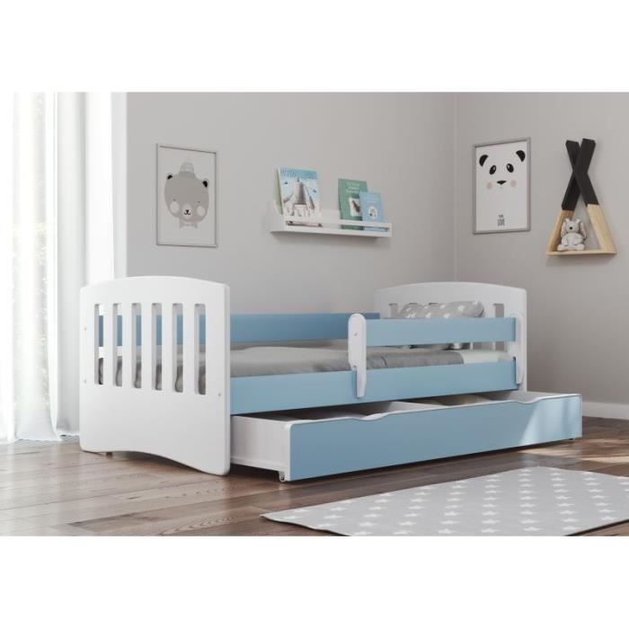 Lit Enfant - Kocot Kids - CLASSIC 1 - Bleu - 80x180 cm - Tiroir inclus