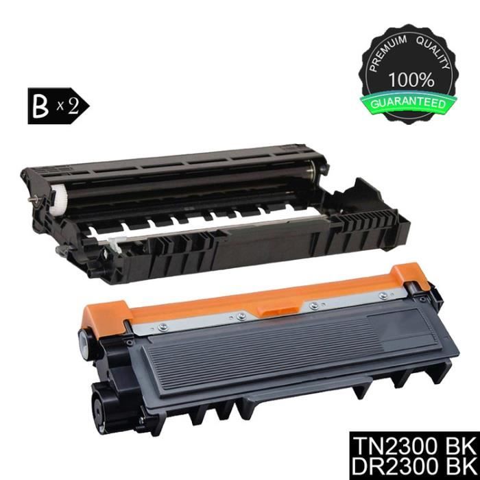 2 Tambours DR2300 Compatibles Brother HL-L2300D, HL-L2340DW, Etc. - Qualité ISO - Impression Haute Définition