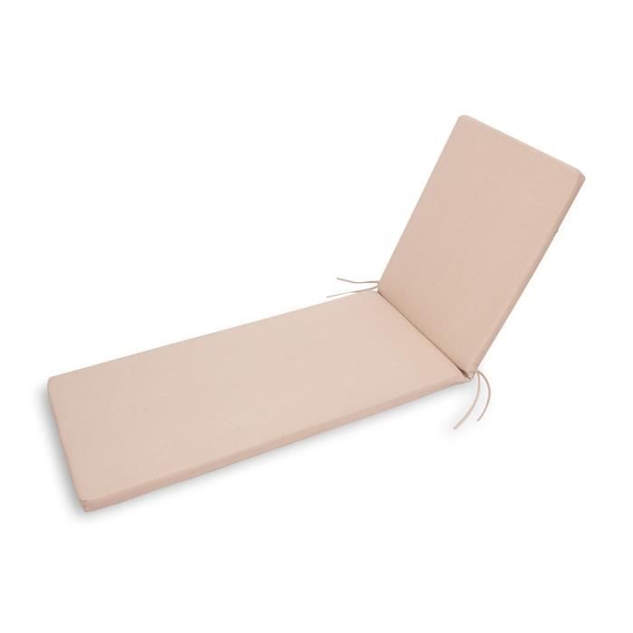 Lot De 2 Coussins Pour Transat – Dimensions 190x50 Cm – Tissu Polyester Imperméable – Gris - 6