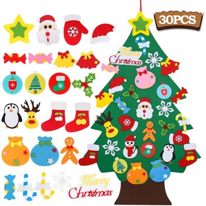 Sapin De Noël En Feutre À Faire Soi-Même Avec 25 Ornements Pour La