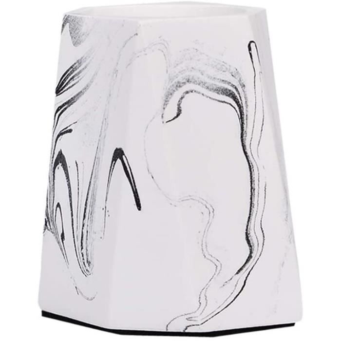 Pot à Crayons En Silicone Blanc Géométrique – Lavable, Souple, Anti-Déformation, Grande Capacité
