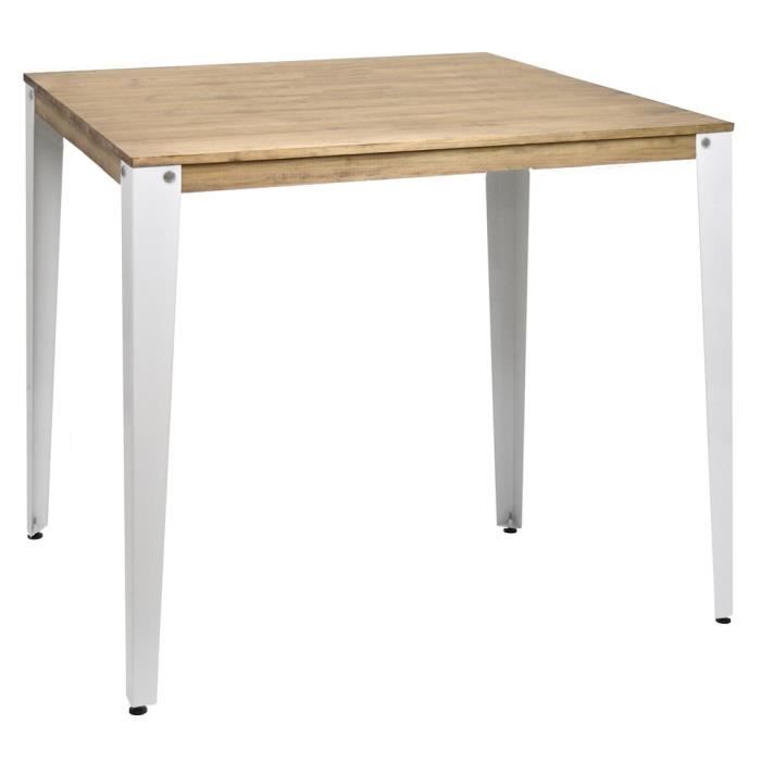 Table Mange debout Lunds 80X120x110cm BlancVieilli. Box Furniture