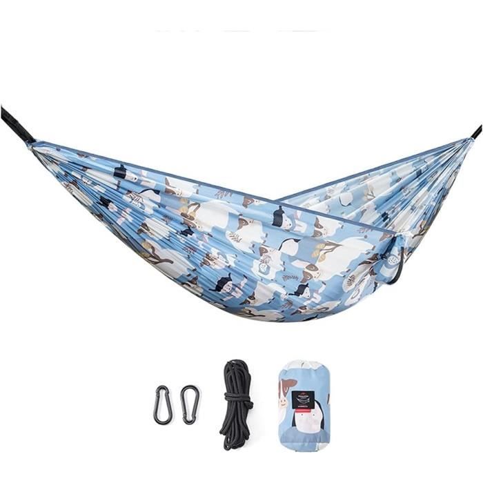 Hamac de camping ultra léger en nylon 210T - Marron - Pour 1 personne - Supporte jusqu'à 300kg