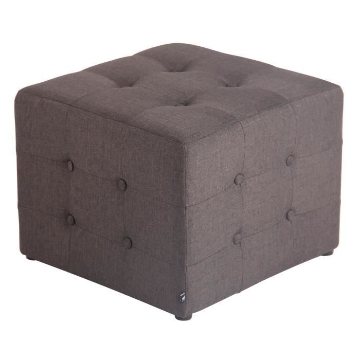Tabouret Dado gris 45x45 cm carré siège cube tabouret by delife