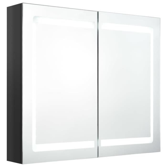 Armoire de salle de bain à miroir LED 60x11x80 cm-AKO7731039220697 Armoire de salle de bain à miroir LED 60x11x80 cm-AKO7731039220697