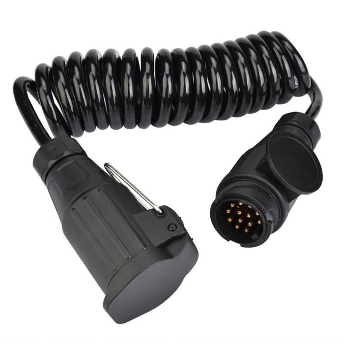 Câble De Remorque Adaptateur 13 Broches à 13 Broches - Rallonge Spirale Étanche Pour Voiture, Caravane, RV Et Bateau
