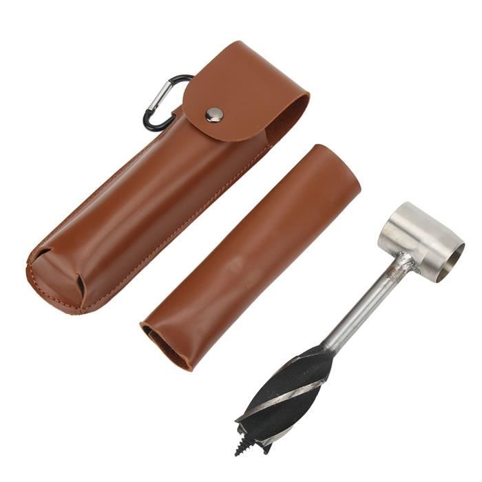 SYHML-SHOP Foret de survie manuel, 30 mm, 1 pièce, tarière manuelle, œil écossais, tarière en bois, outil de survie pour camping et bushcraft