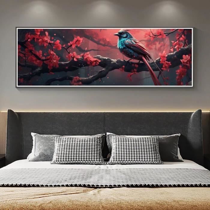 Peinture Diamant,5d Diamond Painting Kit Pour Adultes,Fleurs D'oiseaux Square Broderie Diamant Painting Kit Complet,Point De Croix Strass Broderie Artisanat Pour Home Décora Murale 70x100cm 28x40in