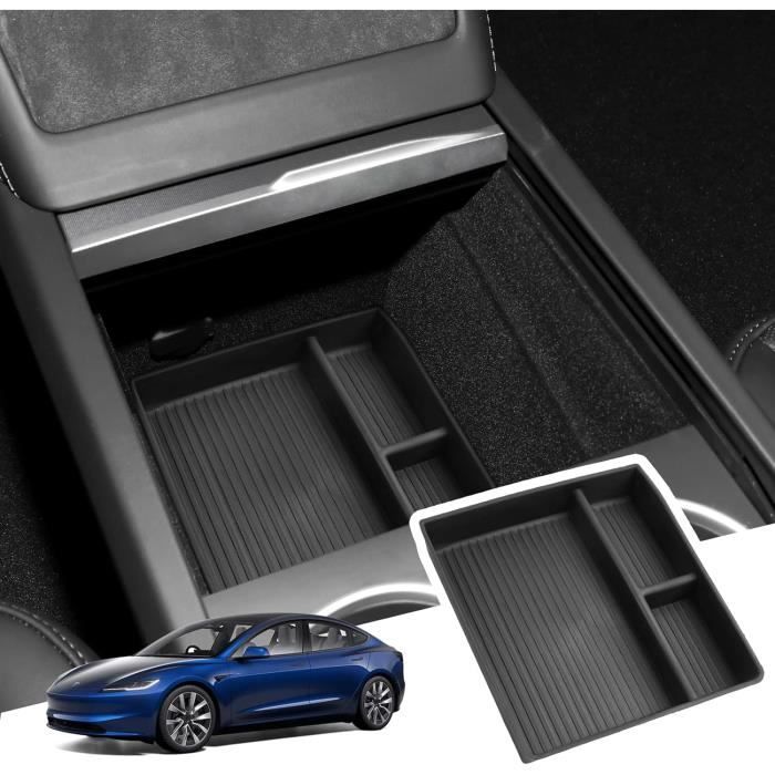 JSUDQR - Boîte De Rangement Pour Accoudoir Tesla Model Y 2025 - Organisation Console Avec Séparateur Et Accès USB - 10