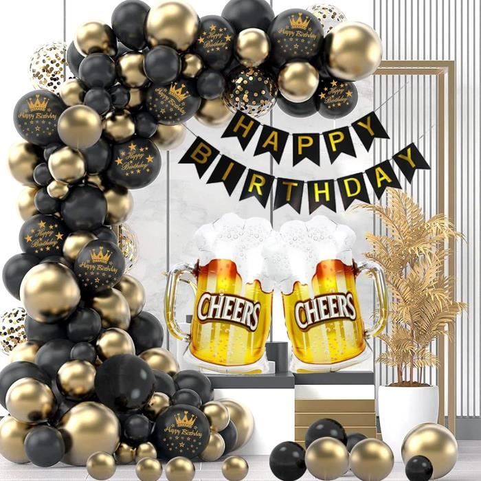 Kit Décoration Ballons Basket Anniversaire - 105 Ballons Orange, Noir, Argent, Pour Fête Thème Sport