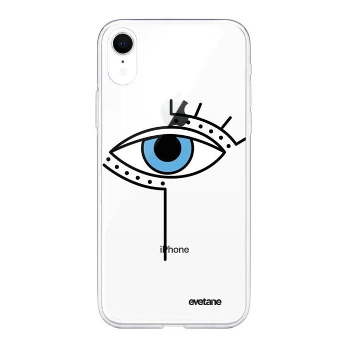 coque 360 intégral iPhone XR transparent magnétique  contour noir 
