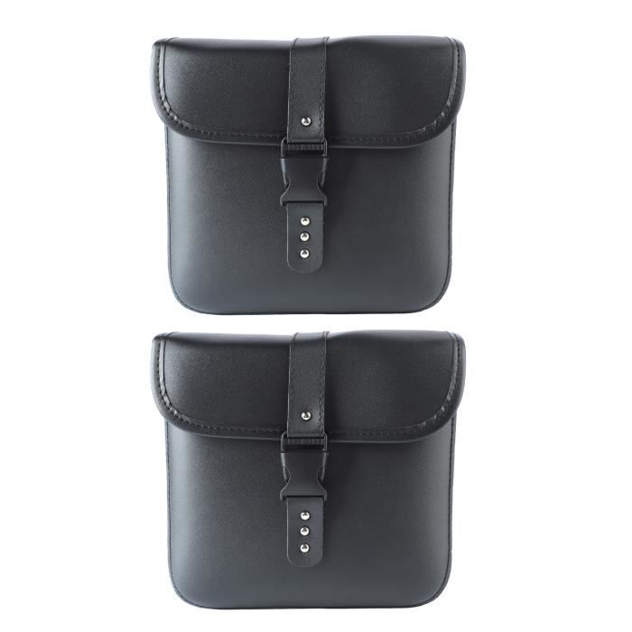Sacoches Selle Moto Cuir Marron - 1 Paire - 16x12x5 Pouces - Neuf