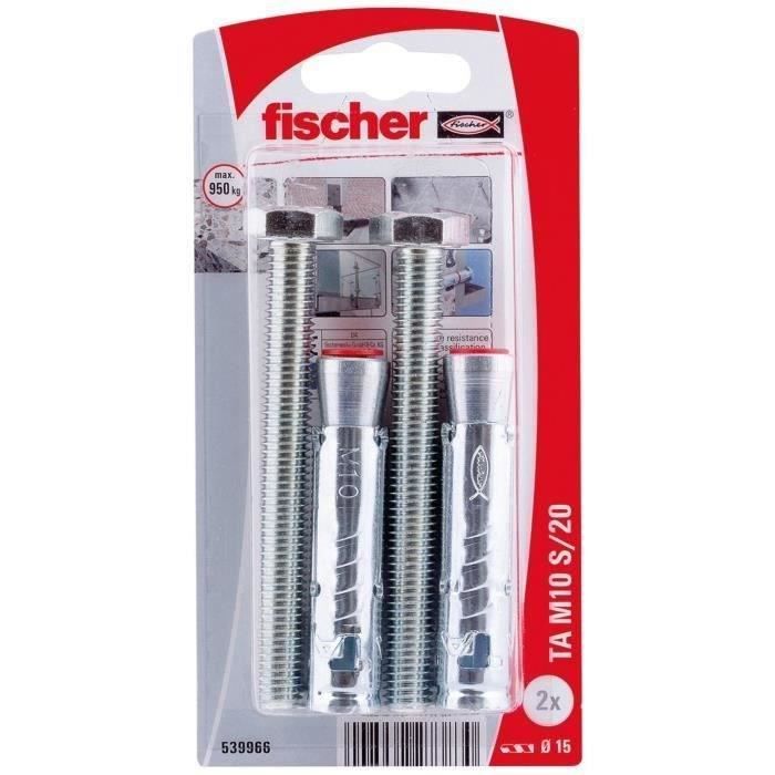 FISCHER Cheville lourde ta m10 s - Blister de 2