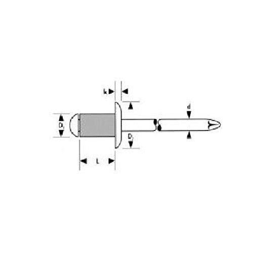 Lot De 500 Rivets Pop Aveugles à Tête Plate Fleurie - Aluminium/Acier - Réf. LEM Select
