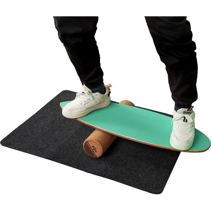Indoorboard Allrounder Planche D'équilibre + Tapis + Rouleau Bois Liege Naturel Nature