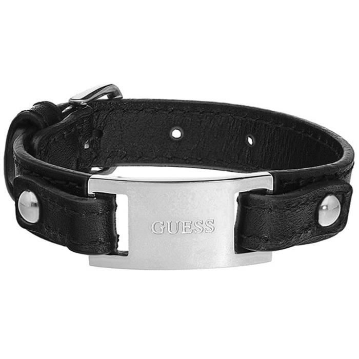 Bracelet femme GUESS JEWELLERY ROCK MY HEART UBB29045. Noir. Argent. Cuir.  Noir,Gris, - Achat/vente montre Noir - Soldes sur Cdiscount