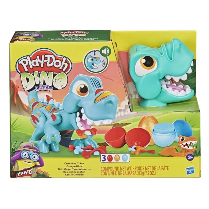 Play-Doh Dino Crew, Croque Dino, jouet pour enfants avec bruits de dinosaure, 3 oeufs Play-Doh pâte a modeler, à partir de 3 ans