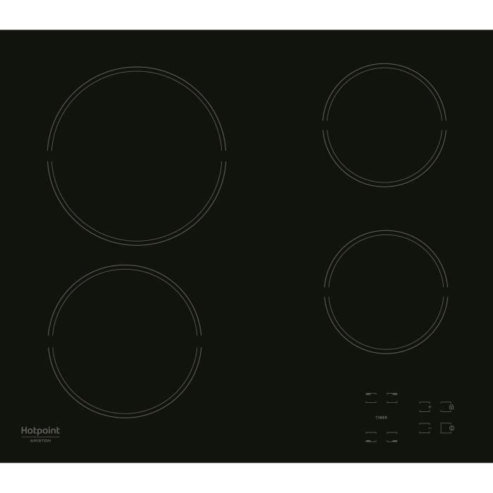 Plaque de cuisson vitrocéramique - HOTPOINT HR631C - 4 foyers - 60 cm - Noir