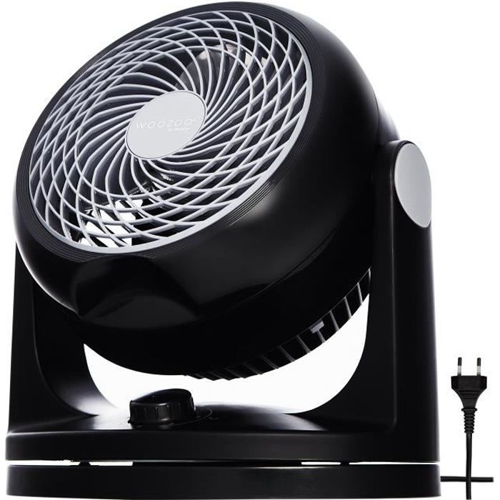 Ventilateur de table/bureau à tête inclinable avec pince For Living, 2  vitesses, noir, 6 po
