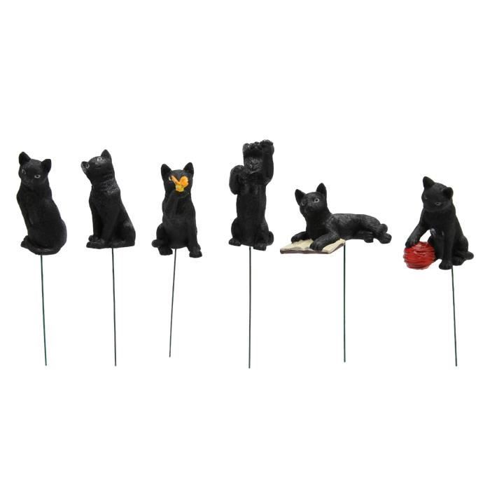 Figurine Statuette Chat Noir En Résine - Décoration Collection Adulte
