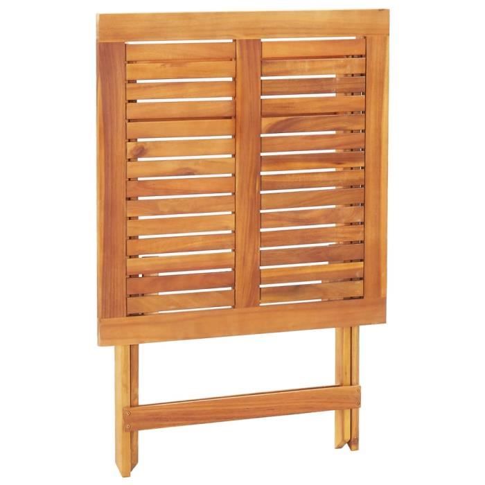 Table pliable de jardin - KIMISS - Bois dacacia massif - Marron - Pliable - Naturel - 4 personnes - Extérieur