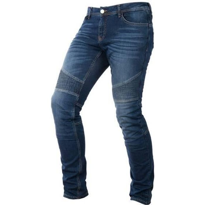 Jean moto femme overlap deals