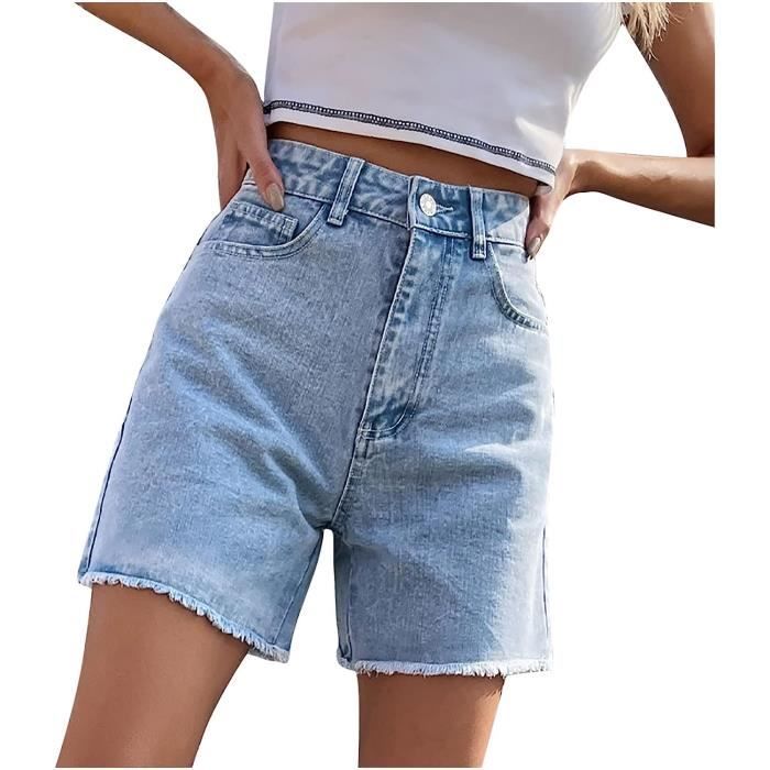 Short En Jean Déchiré Taille Haute Pour Femme | Festival