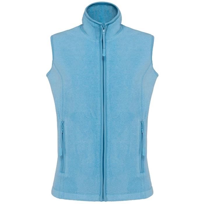 Gilet sans manches micro polaire femme - K906 - bleu cloudy heather Bleu - Cdiscount Pr??t-?�-Porter