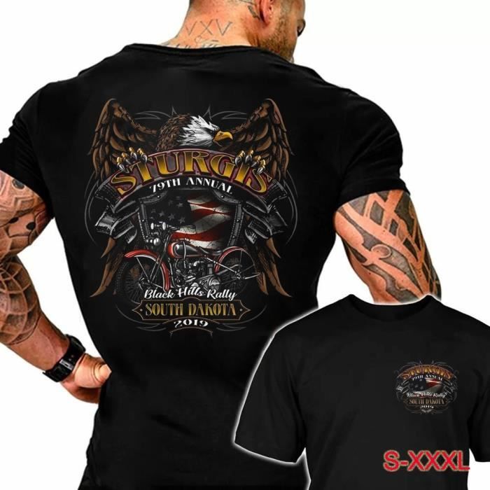 2019 Sturgis Black Hills Rally Mens Biker Motorcycle T-Shirt 79TH Anniversary
