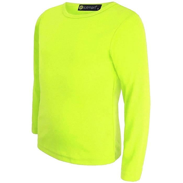 LOTMART Enfants Uni Basique Haut Col Rond Slim Manches Longues