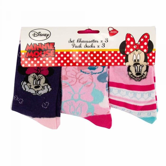 Visiter la boutique DisneyDisney Filles Chaussettes Pack de 3 Minnie Mouse 