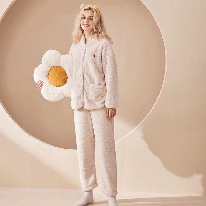 Pantalon De Pyjama Femme Hiver En Coton Doux - Taille Élastique, Respirant - Pour Week-end Et Nuit Confortable - 11