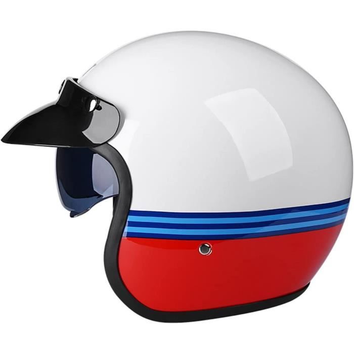 Casque Moto Rétro Demi-Jet - Homologué ECE - Style Vintage Cuir | Pour Scooter Et Custom