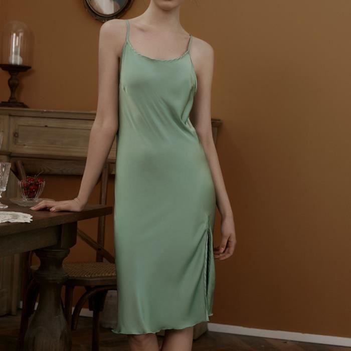 Nuisette Satin Femme Xuepelit - Bretelles Spaghetti Réglables - 100% Polyester - Sexy Et Confortable