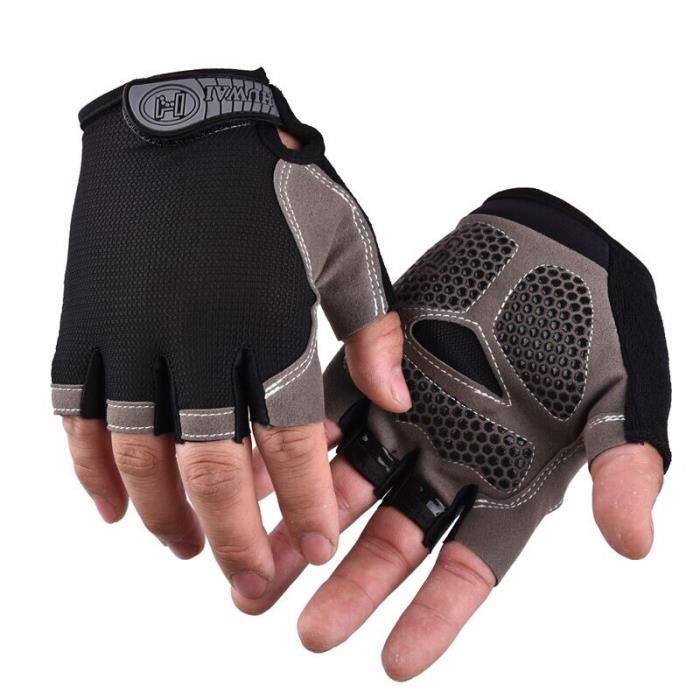 Mitaines En Cuir Véritable Homme Sans Doublure - Conduite Moto, Vélo, Fitness, Muscu - Style Vintage Noir/Marron