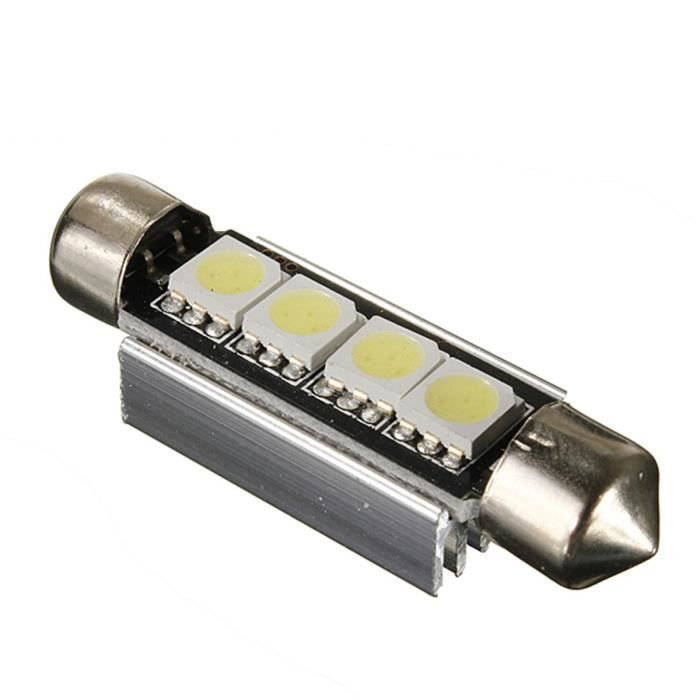 Ampoule 44mm Blanc Brillant Festoon Led Ampoule, 20 Smd Boucle Rigide 1,73 Pouces Dôme Intérieur Carte Lumières LED 56 (haoyi) | FR