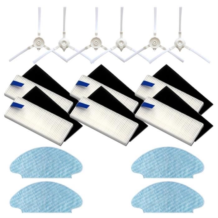 Daaxing 10 Pack 4 Filtres + 6 Brosse Latérales Pour Aspirateur Rowenta Explorer Série 20 40 45 50