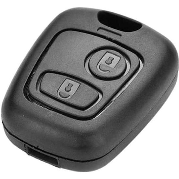 Housse Silicone Peugeot 107 207 307 407 106 206 306.Noire 2 Boutons Coque TELECOMMANDE @Pro-Plip 
