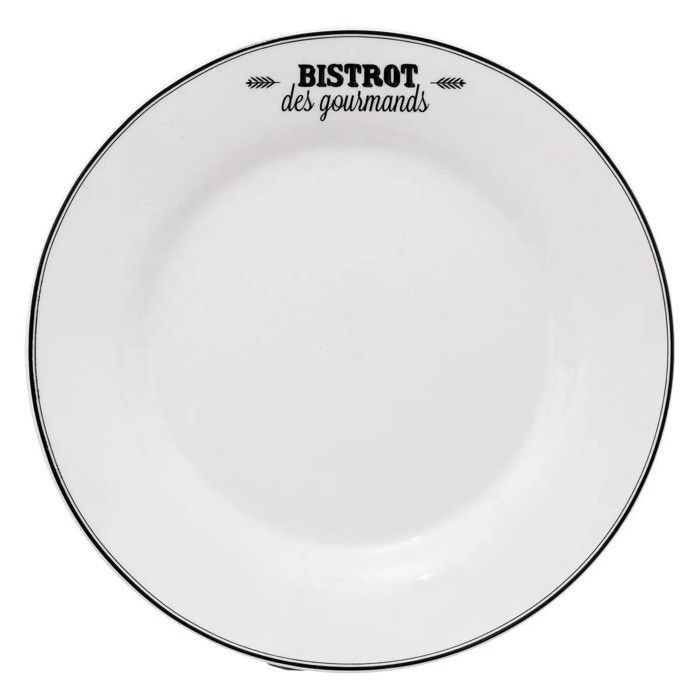 Lot de 6 Assiettes Plates Bistrot 26cm Blanc
